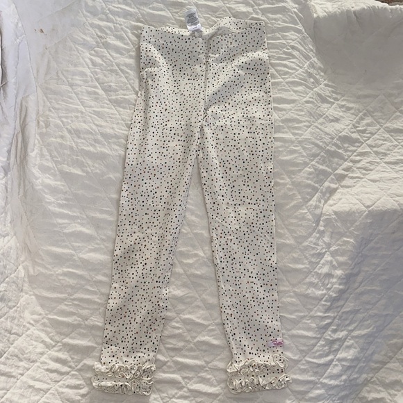RUFFLE BUTTS Speckled Pull On Legging Ruffle Bottom Hem Girls 6/7 - Picture 1 of 7